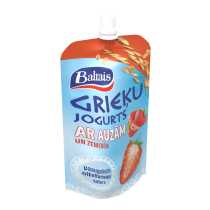 Grieķu jogurts ar auzām un zemenēm